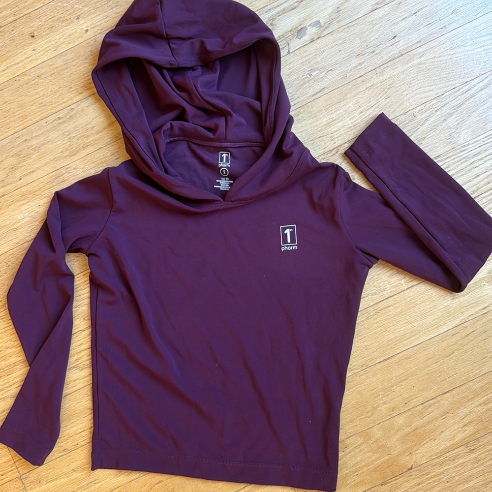 NWOT Long sleeve hooded cropped workout top